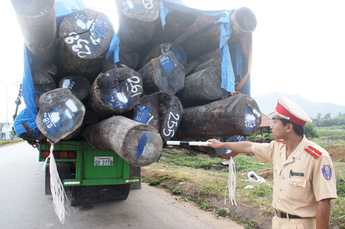 Đoàn xe "khủng" chôn chân ở cửa khẩu Lao Bảo 3