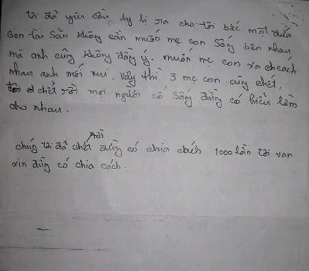 Thắt lòng bức tâm thư của cô dâu Việt tự tử cùng hai con 2