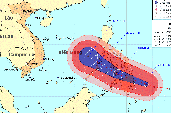 Bão giật cấp 18 đang vào biển Đông, Bắc Bộ rét đậm 1