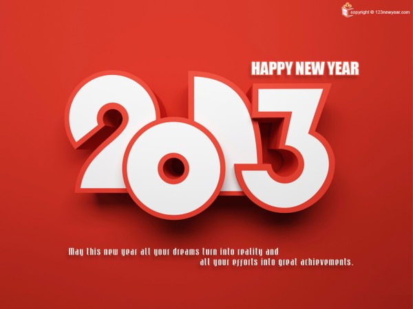 Happy New Year 2013 Wishes Wallpaper 600x450 40 Happy New Year Wallpapers 2013