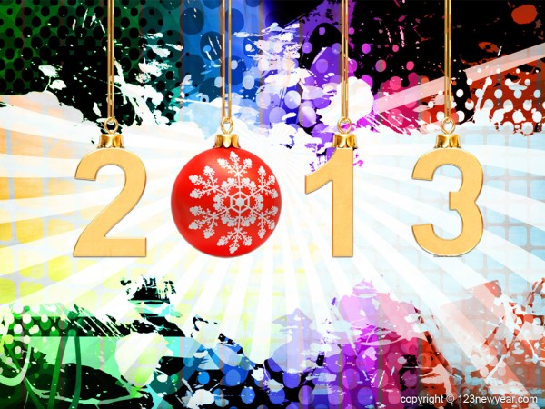 Happy New Year Hanging Bell Wallpaper1 600x450 40 Happy New Year Wallpapers 2013