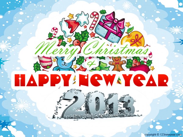 Merry Christmas And New Year Gifts Wallpaper1 600x450 40 Happy New Year Wallpapers 2013