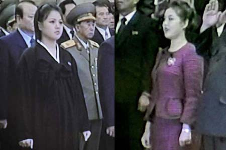 Cô Ri Sol-ju trong một sự kiện hồi tháng 12 năm ngoái (trái) và hồi đầu năm mới 2013.