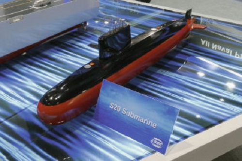 Mô hình tầu ngầm S20 được giới thiệu tại triển lãm IDEX 2013.