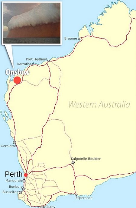Thị trấn Onslow ở tây bắc Australia, nơi hứng chịu trận bão cát.