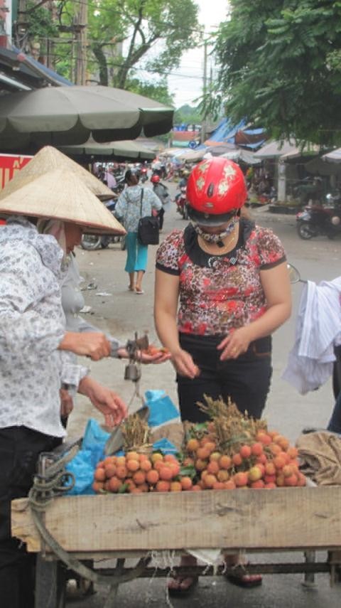 Vải Trung Quốc được bày bán ở Lạng Sơn.