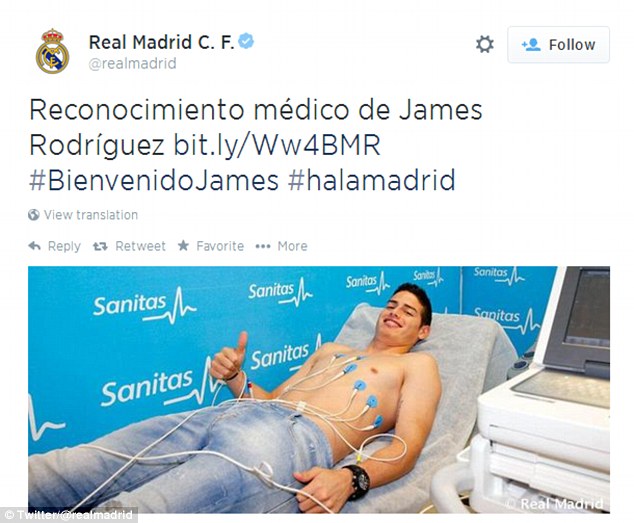 James Rodriguez kiểm tra y tế tại Real