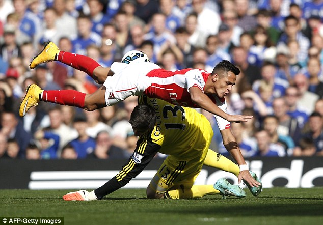 Sanchez vào bóng quá đà với Courtois