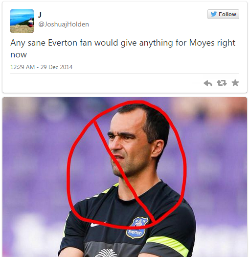 Các fan Everton đã sẵn sàng tìm mọi cách để đưa Moyes trở lại