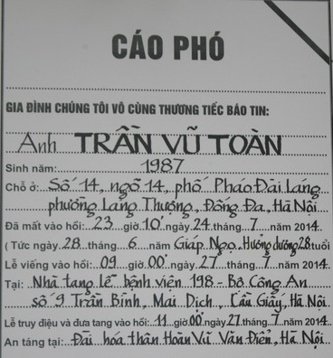 Nước mắt rơi trong đêm viếng Toàn Shinoda