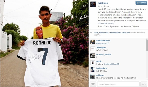 Chia sẻ của Ronaldo về cậu bé thoát sóng thần làm lay động trái tim 1