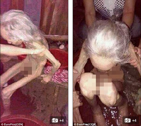 Cụ bà 90 tuổi gầy trơ xương vì bị các con nhốt và bỏ đói 1