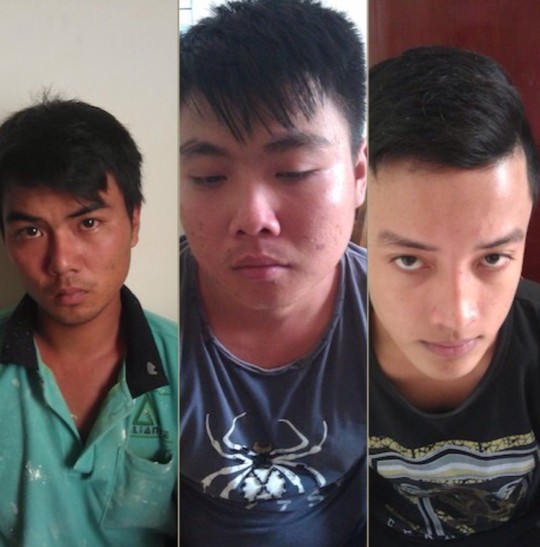 Ba đối tượng Long, Thuận, Chiến tại cơ quan điều tra