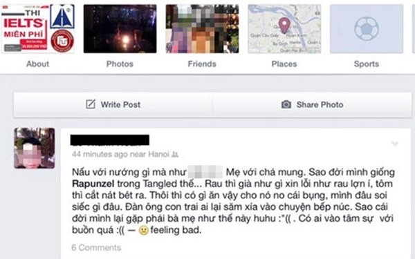 Nam sinh đã khóa Facebook ngay sau khi nhận được gạch đá từ cộng đồng mạng.