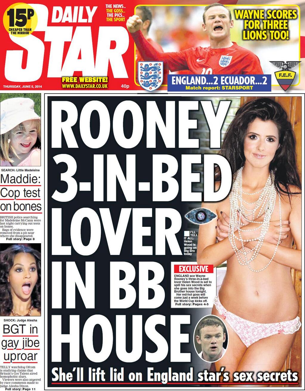 Rooney lại bị bóc mẽ chuyện sex