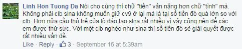 CĐV này không muốn SLNA tiếp tục gắn bó với Công Vinh