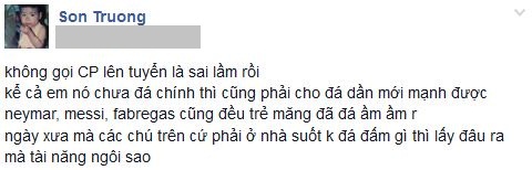 1 CĐV khá gay gắt vì sự vắng bóng của U19 ở ĐTQG