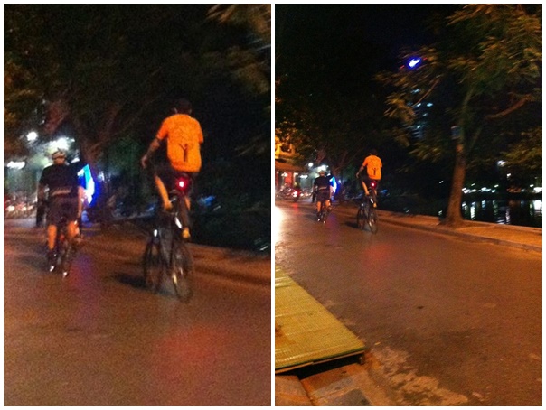 Không hiểu lúc dừng đèn đỏ thì thanh niên đi xe đạp siêu cao này sẽ thế nào?