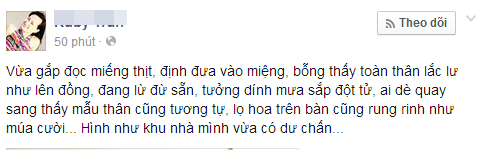 Theo chia sẻ của dân mạng thì học cảm nhận thấy sự rung lắc nhẹ diễn ra trong vòng 10 giây