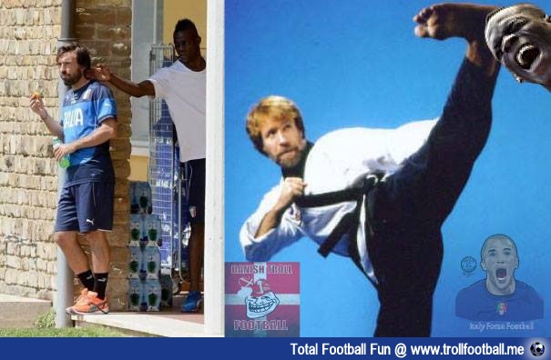 Balotelli bị tẩn vì dám troll Pirlo