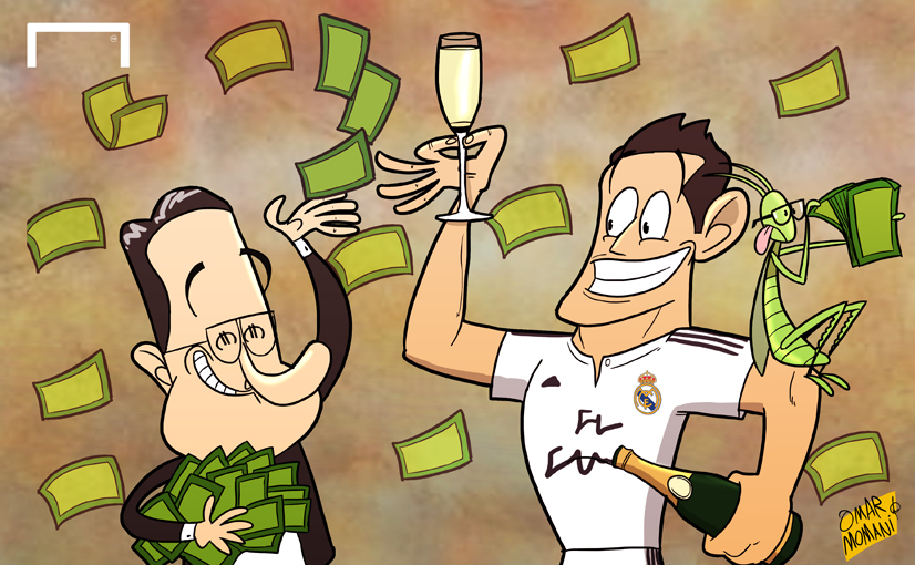 Goal tung biếm họa về việc tiêu tiền của Real cho James Rodriguez