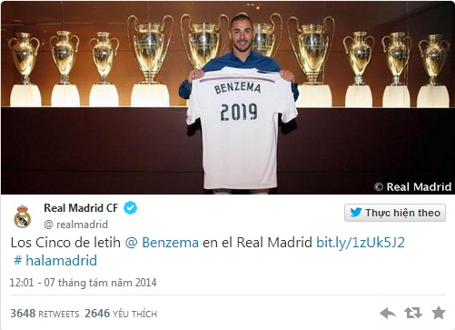 Benzema gia hạn HĐ với Real