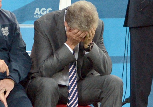 Despair: Roy Hodgsons England were eliminated following two games