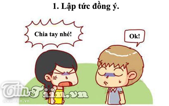 5 phản ứng của con trai khi con gái nói lời chia tay