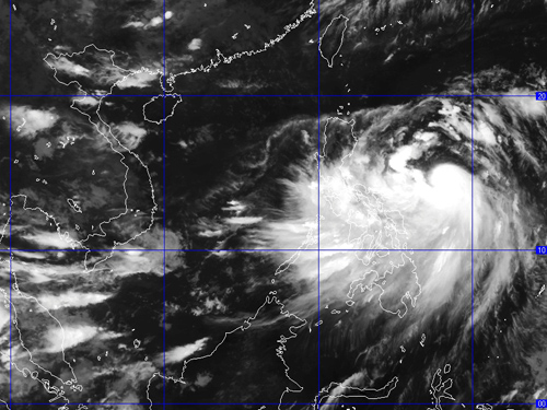 Ảnh chụp mây vệ tinh của bão Kalmaegi - Nguồn: Trung tâm Dự báo Khí tượng thủy văn Trung ương