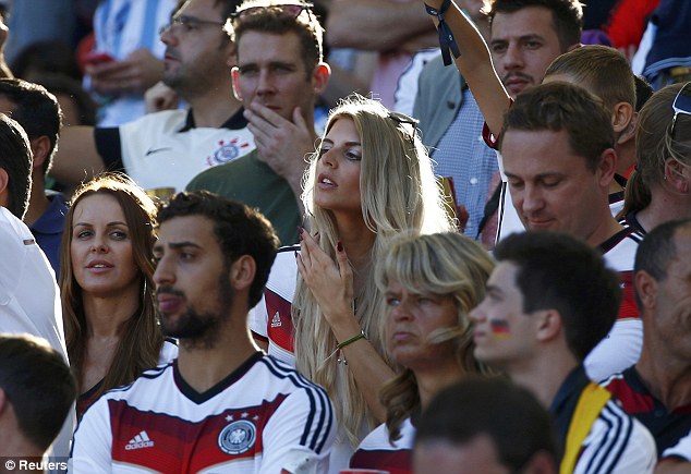 Looking on: Cathy Fischer watches her boyfriend Mats Hummels in the heart of Germanys defence