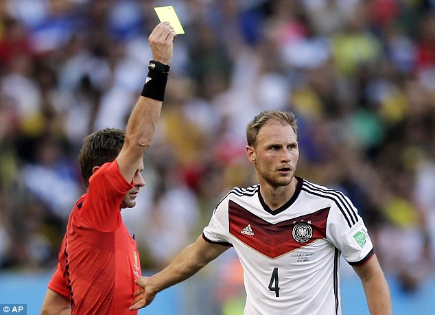 In the book: Howedes is cautioned by Nicola Rizzoli for the foul on Zabaleta