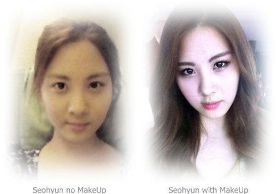 Một mẩu của SNSD trước và sau makeup.