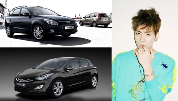 Anh chàng Jounghuyn của Shinee lại đi “con” xe Huyndai màu đen có giá 23,000usd (khoảng hơn 489 triệu đồng).