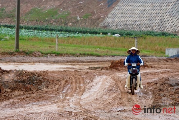 Đường nối Nội Bài - Nhật Tân: Dân chặn xe đơn vị thi công