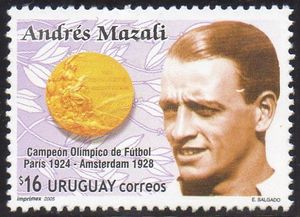 Andrés Mazali được coi là anh hùng dân tộc của Uruguay, được in ảnh lên nhiều tem thư