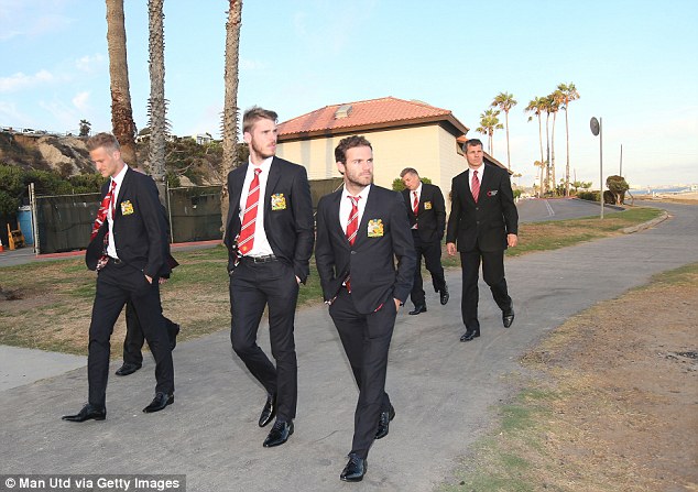 Sights and sounds: David de Gea and Juan Mata take in the picturesque scenery as they stroll