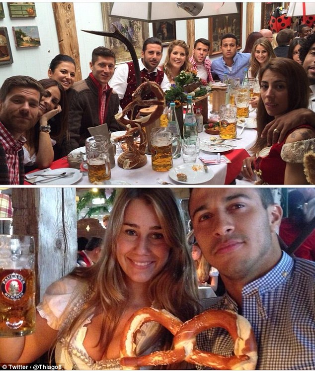 Thiago Alcantara posted this on his Twitter account, with his team-mates enjoying Oktoberfest
