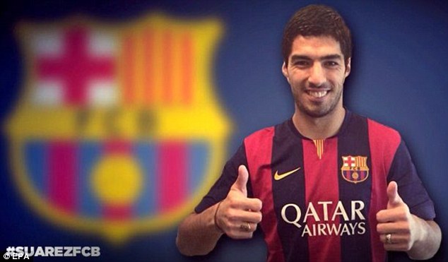 Mặc định: Suarez đã gia nhập Barcelona từ Liverpool trong một thỏa thuận 75million bảng và ký hợp đồng năm năm