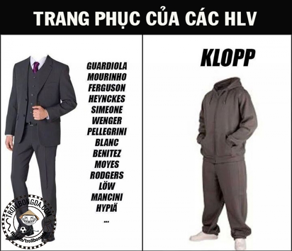 Klopp ăn mặc rất khác