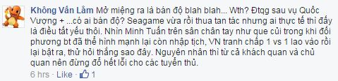 Một CĐV bảo vệ ĐTQG