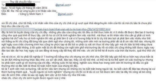 Bức thư đáp trả nhà tuyển dụng của bạn trẻ này đang được chia sẻ lại rất nhiều trên mạng xã hội