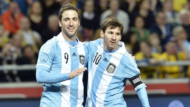 Higuain và Messi là 2 đầu tàu của tuyển Argentina