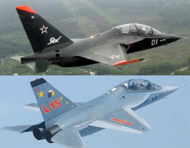 L-15 (dưới) là bản sao của Yak-130.