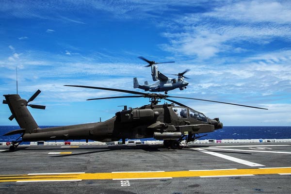 Việc trực thăng tấn công AH-64E thực hiện hạ cánh thành công trên tàu đổ bộ tấn công USS Peleliu (LHA 5) đã mở ra một sức mạnh  mới cho các hoạt động đổ bộ tấn công của Hải quân Mỹ.