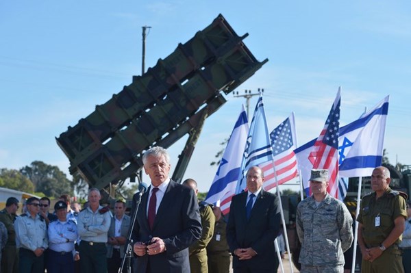 Ông Hagel xuất hiện trong một cuộc tập trận chung giữa Mỹ- Israel - Ảnh: Getty Images