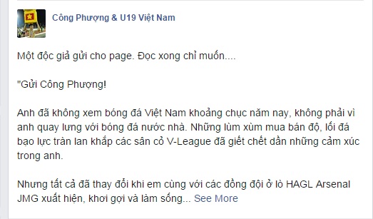 Trang fanpage chia sẻ bức tâm thư của độc giả giấu tên