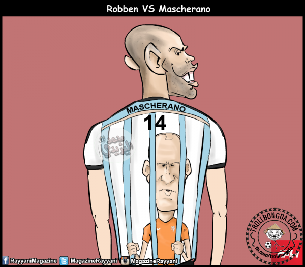 Robben bị Mascherano cầm tù