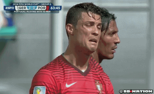 Ronaldo đầy biểu cảm trong thất bại trước Đức