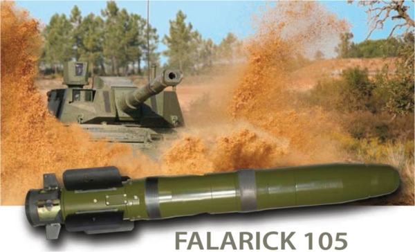 Tên lửa chống tăng phóng qua nòng Falarick 105 GLATGM.