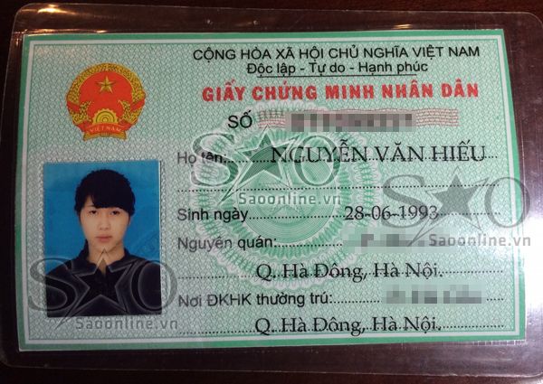 Chứng minh thư của Trâm Anh.